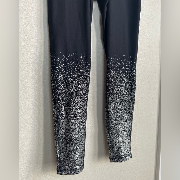 Mono B Silver Raindrop Ombre Metallic High Waist Leggings Black Silver Size L - Picture 8 of 10